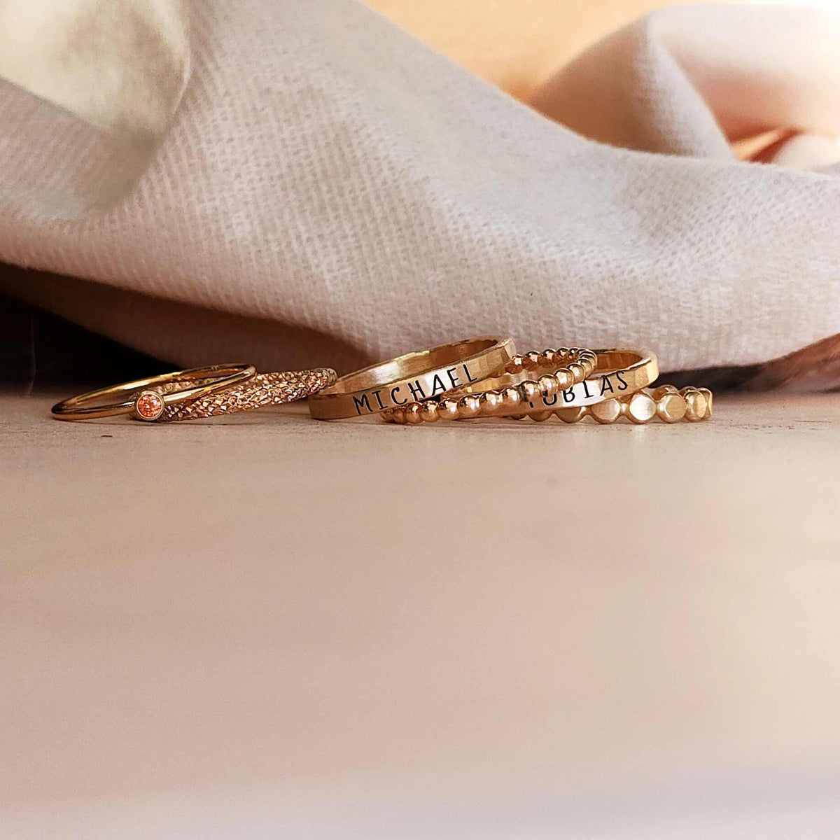 The Ivy Ring Stacking Ring Set - Going Golden