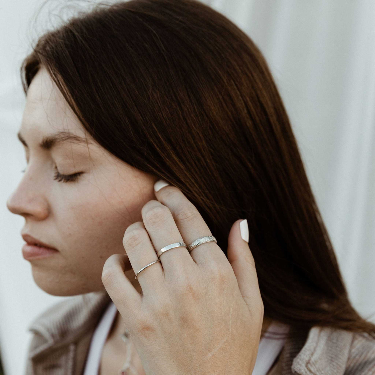 Smooth Silver Band Ring - Going Golden