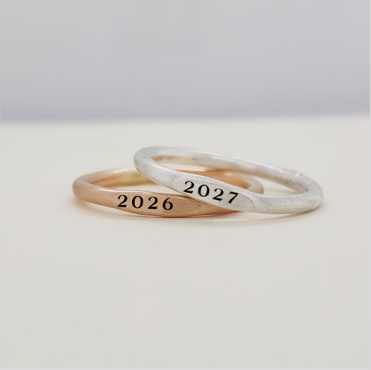 Stackable Gold Signet Class Ring Set - The Zoe - Going Golden