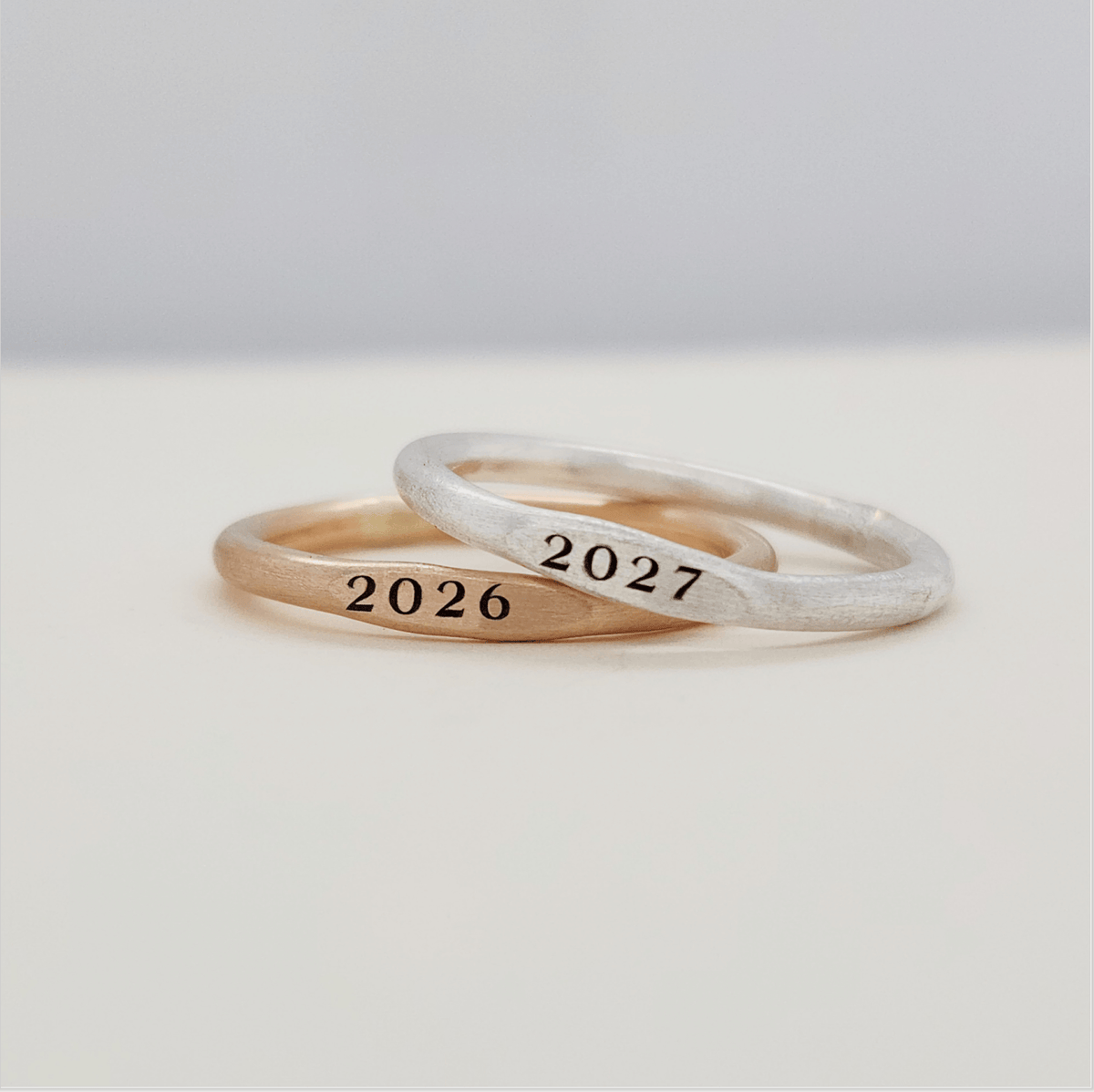 Stackable Gold Signet Class Ring Set - The Zoe - Going Golden