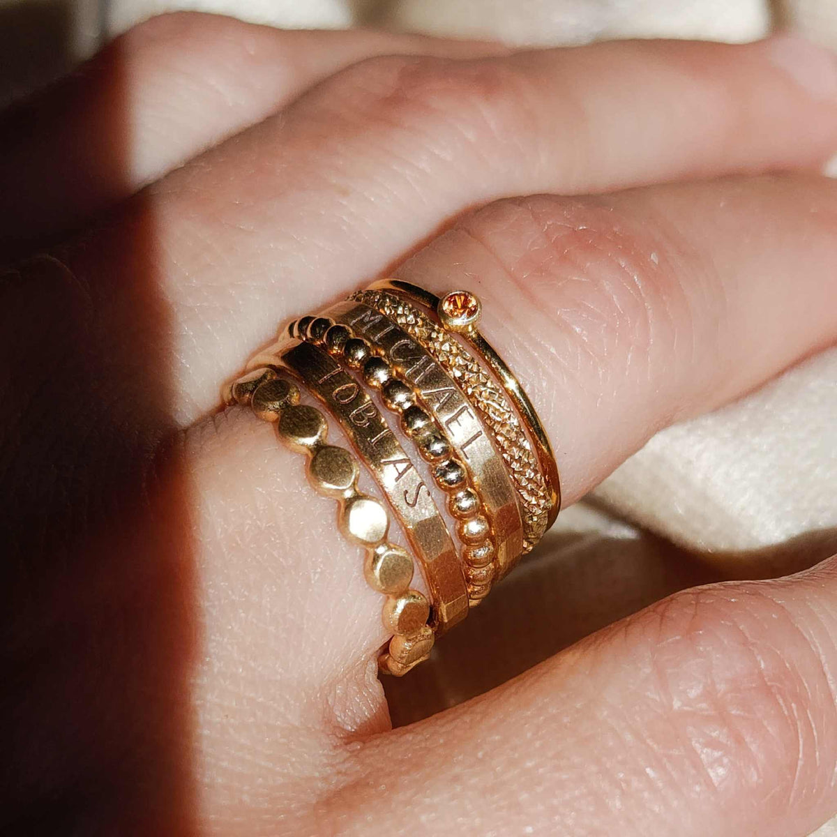 The Ivy Ring Stacking Ring Set - Going Golden