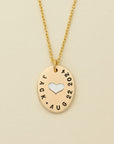 Gold Oval Name Necklace with Silver Heart - Going Golden