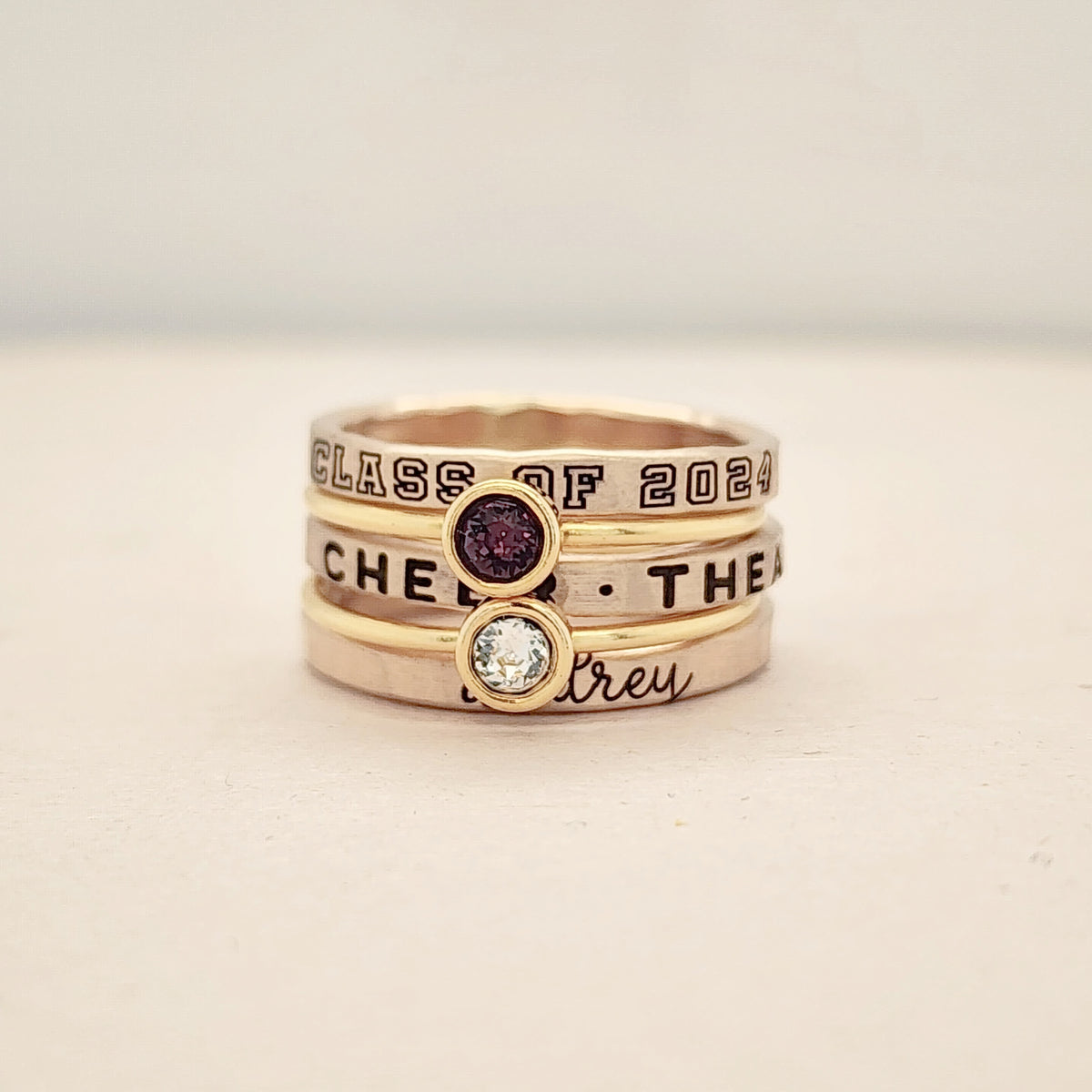 Class Ring Set in yellow gold filled - Going Golden
