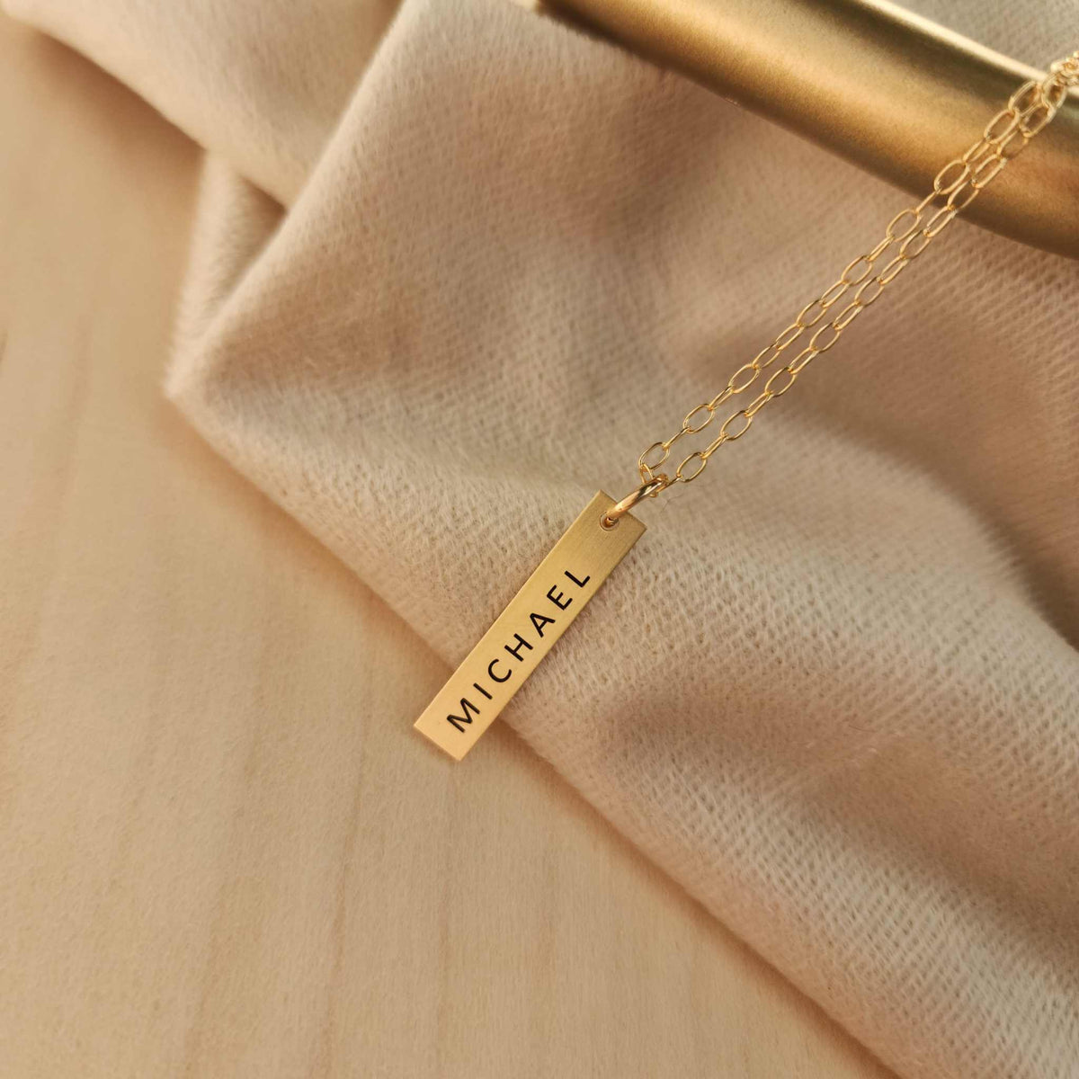 handmade gold-filled name necklace