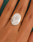 Personalized Oval Cross Ring