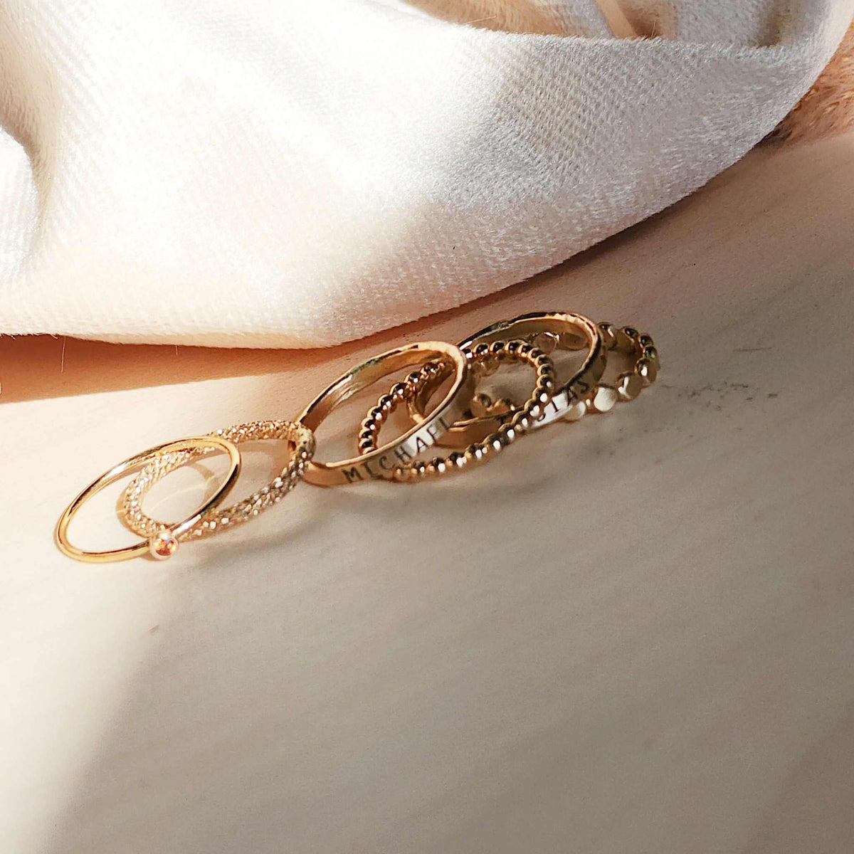 The Ivy Ring Stacking Ring Set - Going Golden