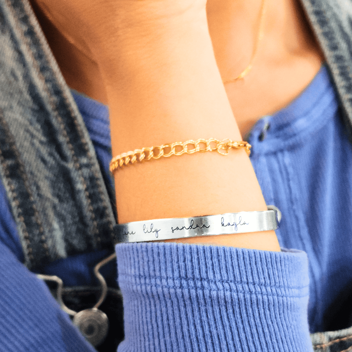 Custom Name Cuff Bracelet - Going Golden
