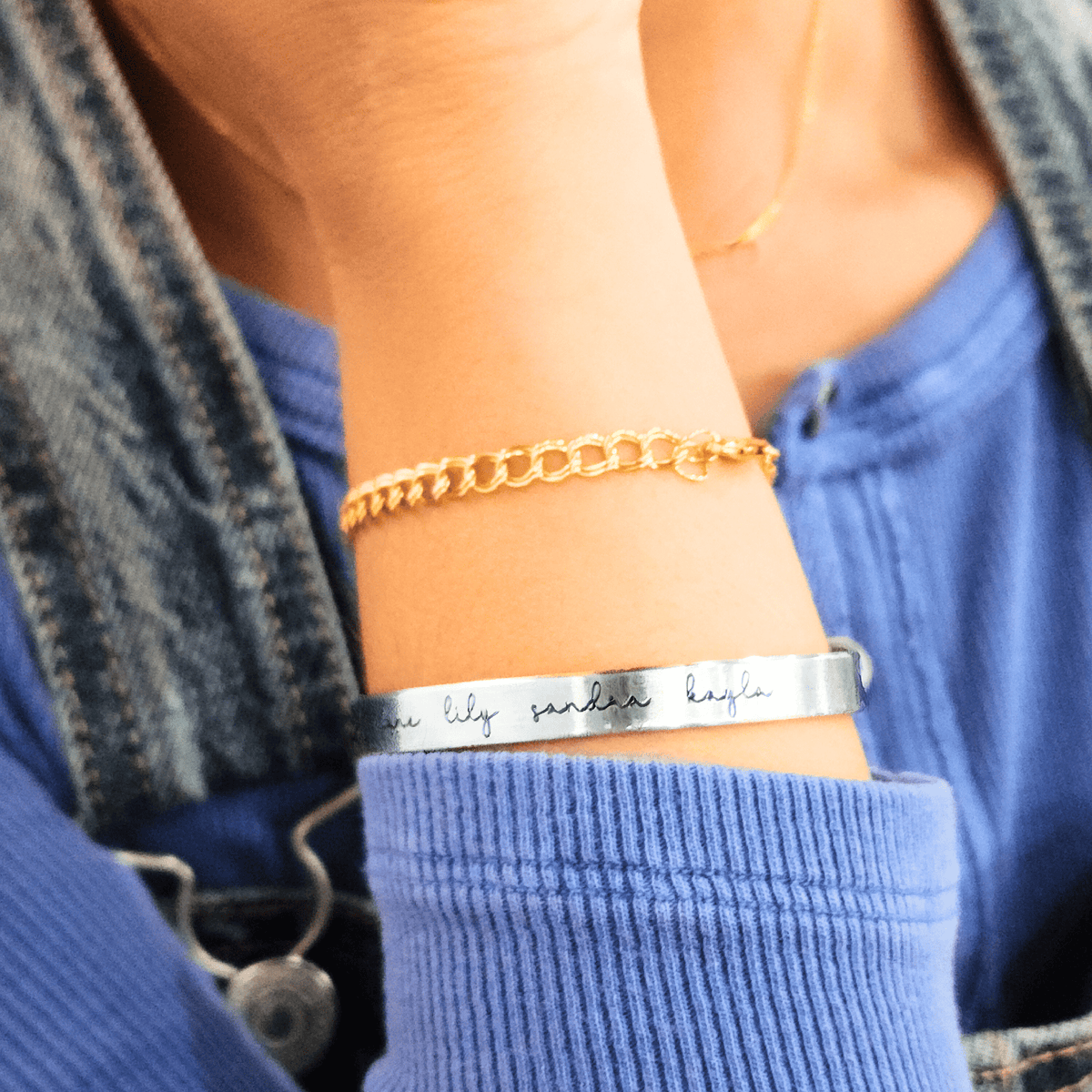 Custom Name Cuff Bracelet - Going Golden