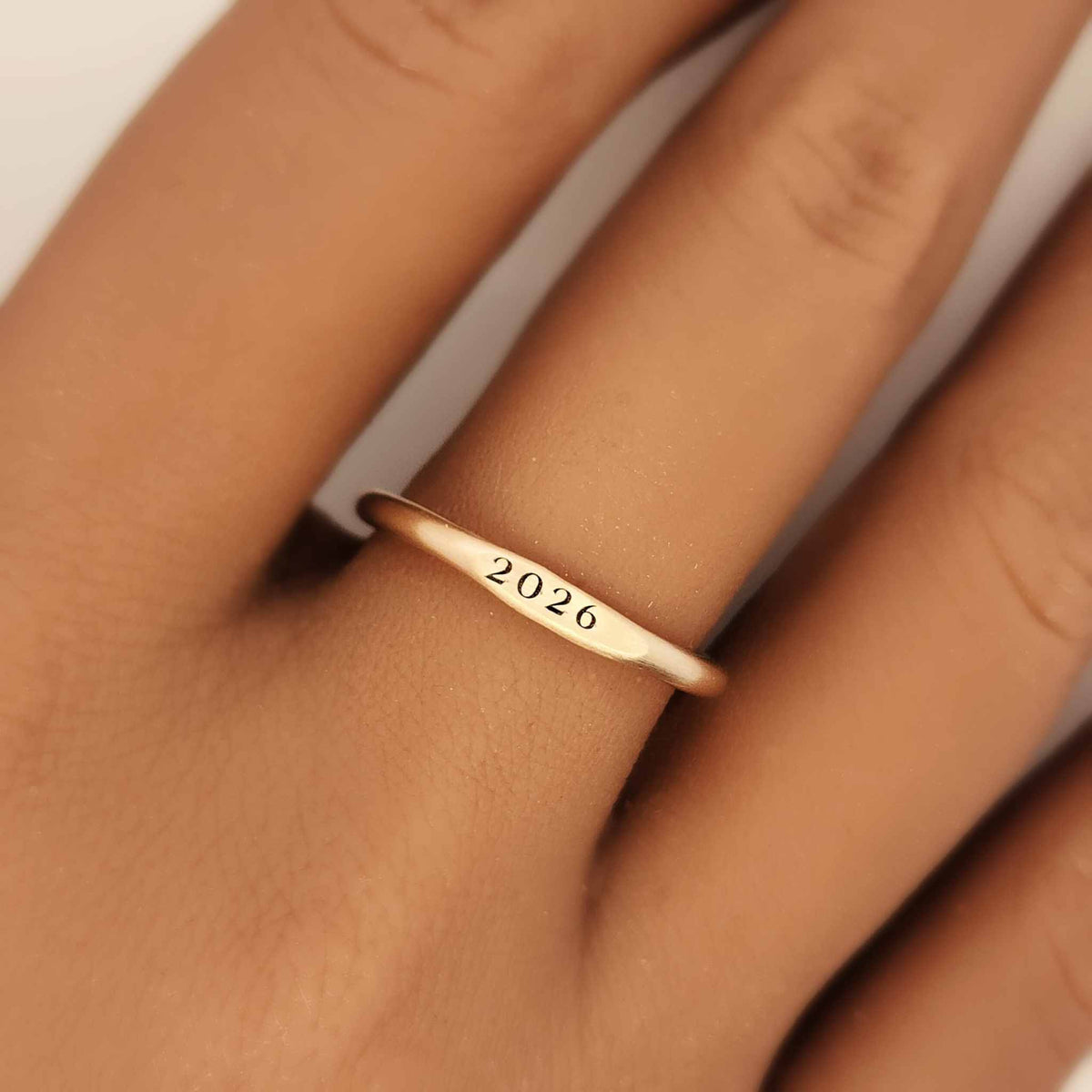 Signet Year Stacking Ring - Going Golden