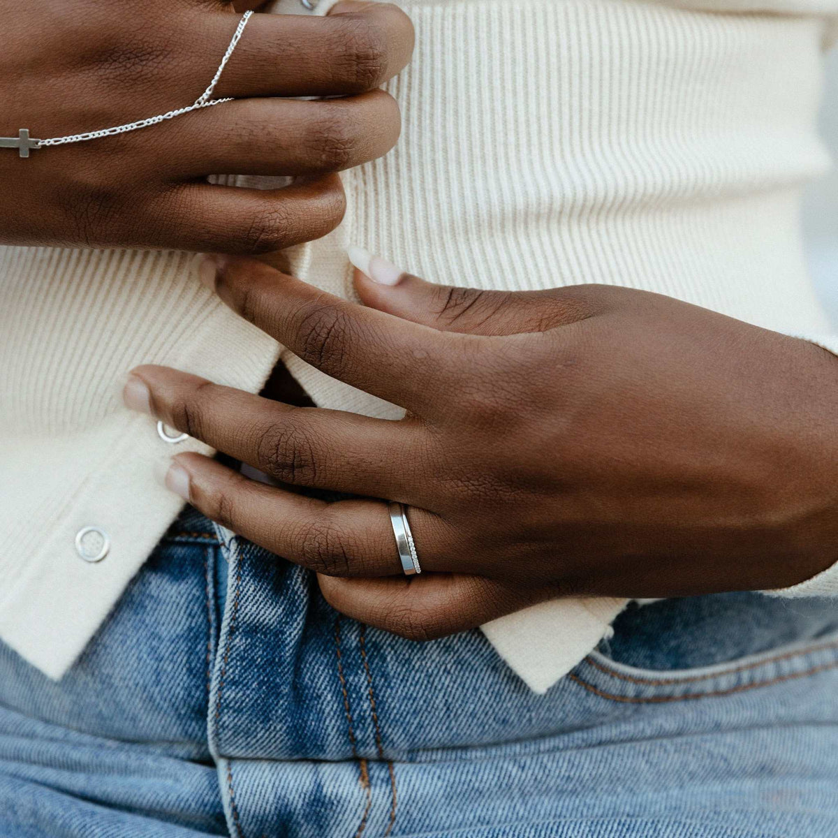 Smooth Silver Band Ring - Going Golden