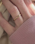 Thin Cursive Stacking Name Ring