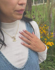 Gold Carabiner Paperclip Charm Necklace