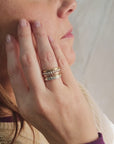 handmade mixed metals personalized ring set