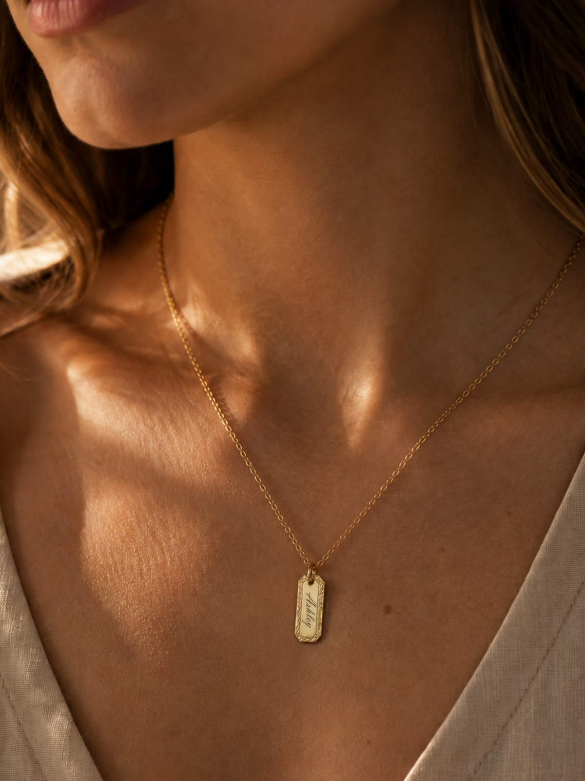 Rectangle Pendant Necklace
