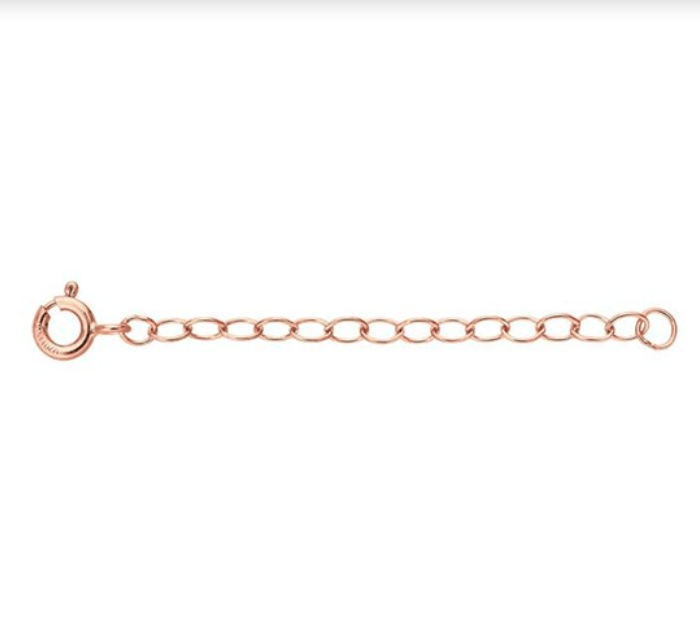 Rose gold extender chain attachment for necklace lengthening