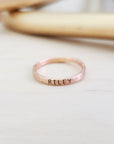 Thin Upper Stacking Name Ring - Going Golden