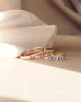 2mm stacking ring set with kids names and birthstone