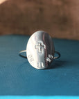 Personalized Oval Cross Ring