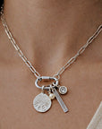 Silver Carabiner Paperclip Charm Necklace