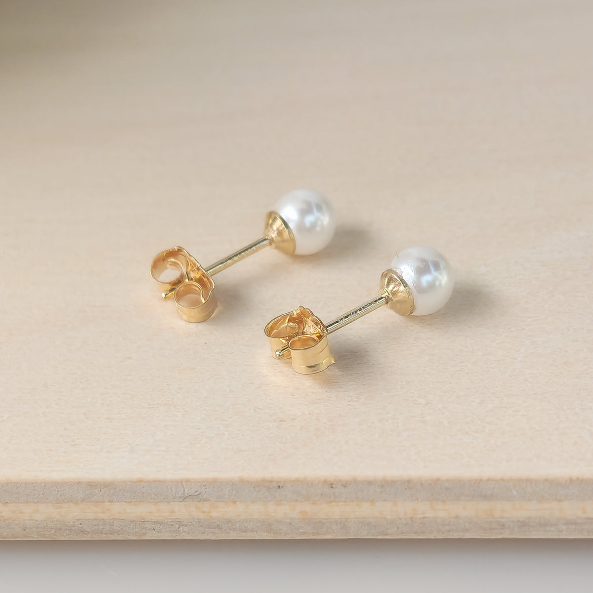 Pearl Stud Earrings - Going Golden