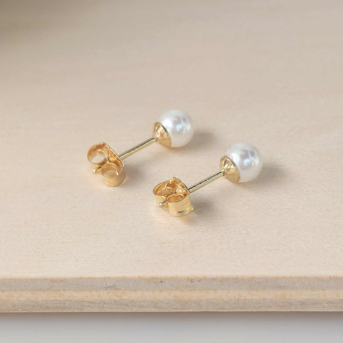 Pearl Stud Earrings - Going Golden
