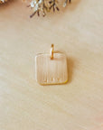Hand Stamped Square Personalized Tag - Going Golden