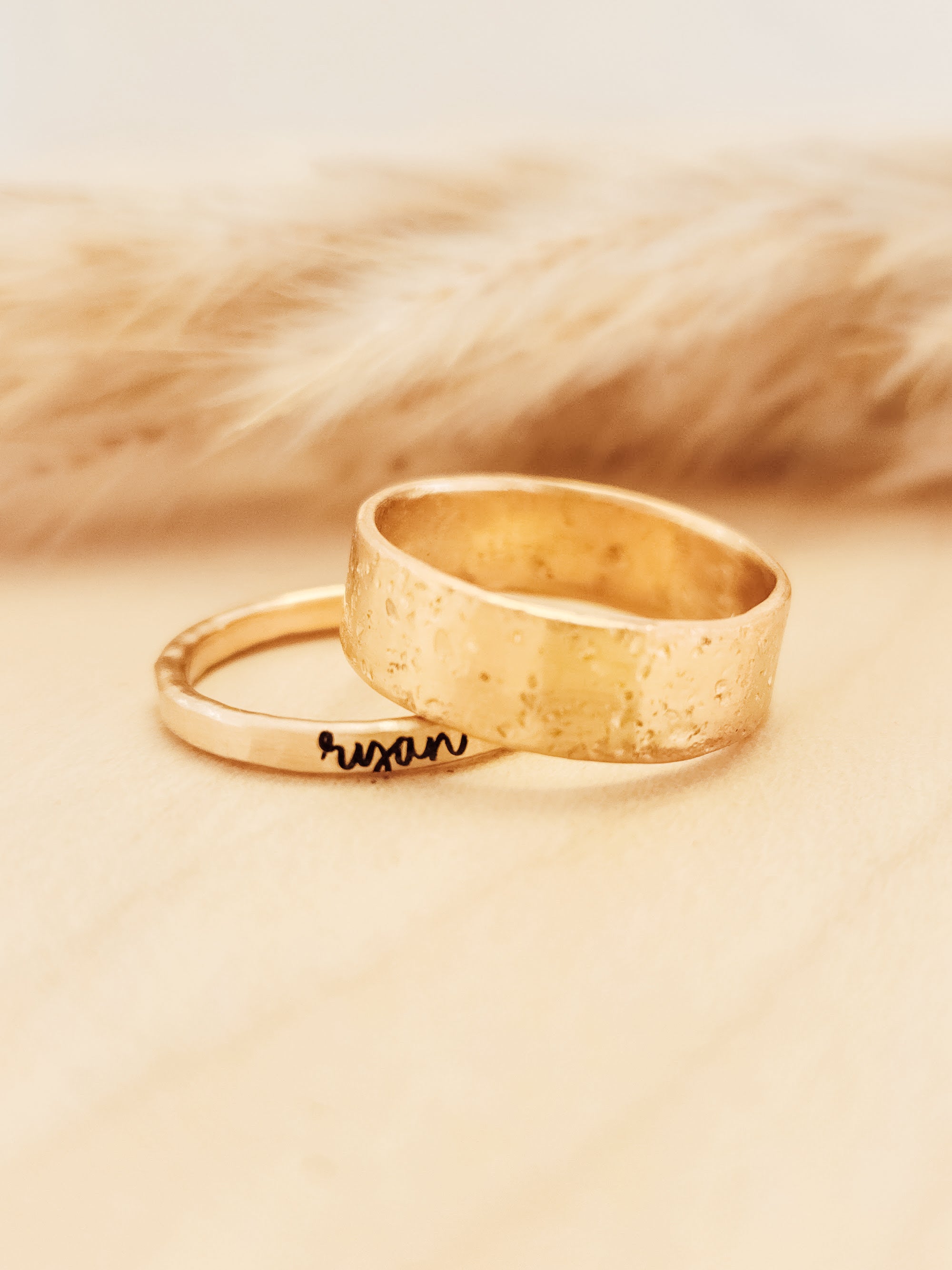 Solid Gold Textured Ring