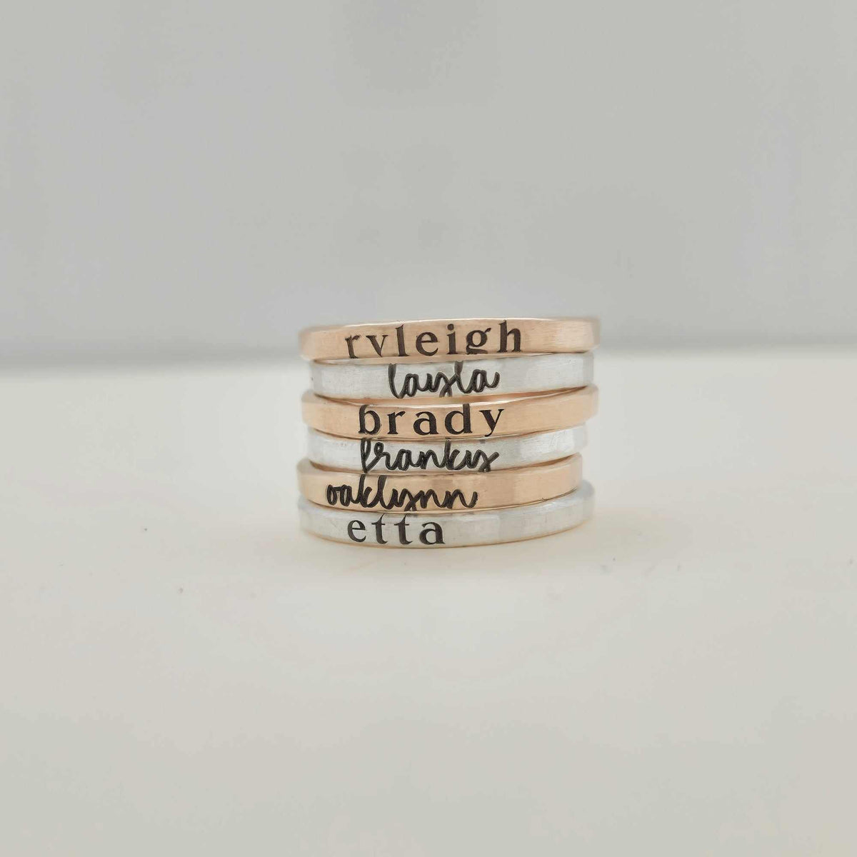 Modern Personalized Stacking Ring - Going Golden
