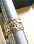 Tiny Font Stacking Name Rings