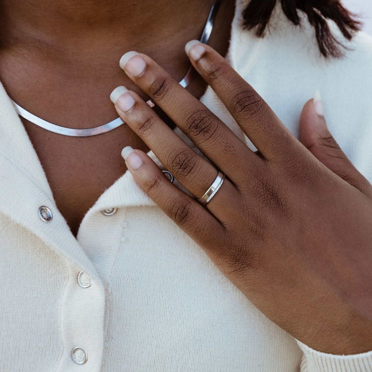 Smooth Silver Band Ring - Going Golden