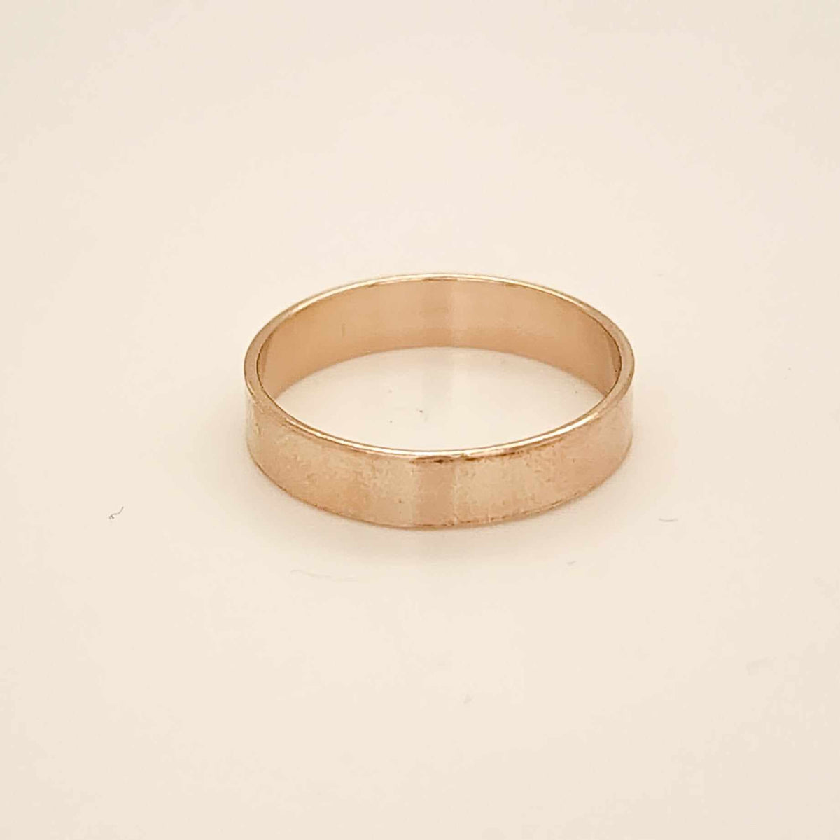 14K gold filled 3.5mm wide smooth flat gold band ring for stacking or wedding band