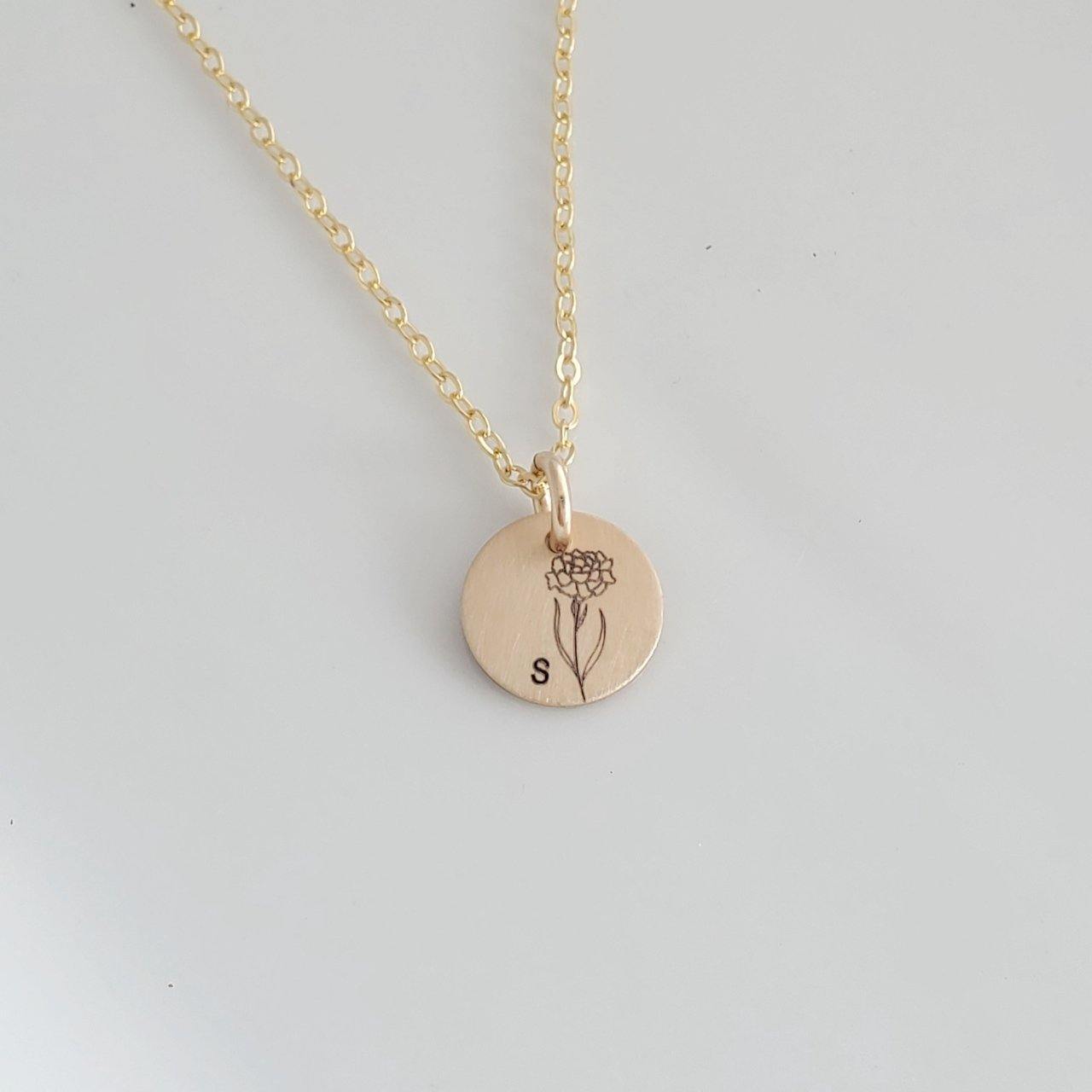 Birth Flower with Initial - Going Golden