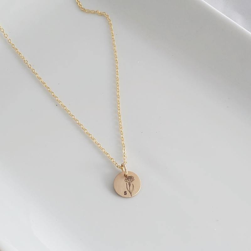 Birth Flower with Initial - Going Golden