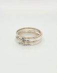 fine silver personalized stacking rings with gold-filled birthstone rings