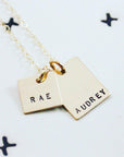 Gold Names Square and Rectangle Necklace - Going Golden