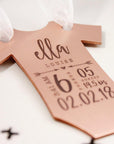 Copper Baby Statistics Ornament - Going Golden