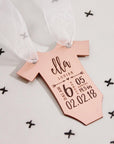 Copper Baby Statistics Ornament - Going Golden