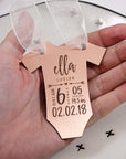 Copper Baby Statistics Ornament - Going Golden