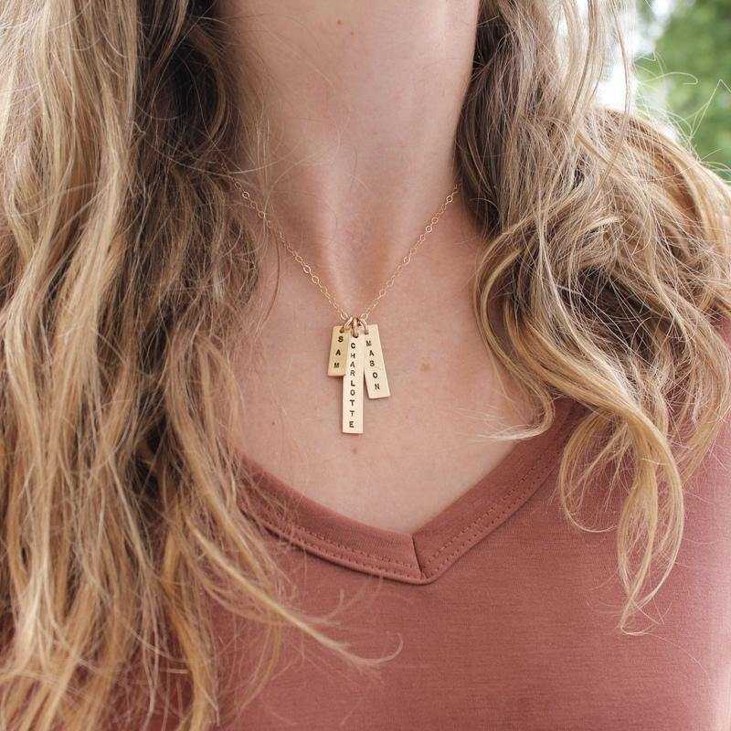 Gold Long Bar Name Necklace - Going Golden