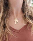 Gold Long Bar Name Necklace - Going Golden