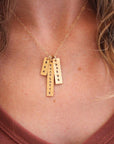 Gold Long Bar Name Necklace - Going Golden