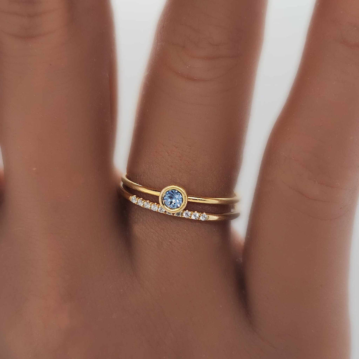 Stone Sparkle Ring Set - Going Golden