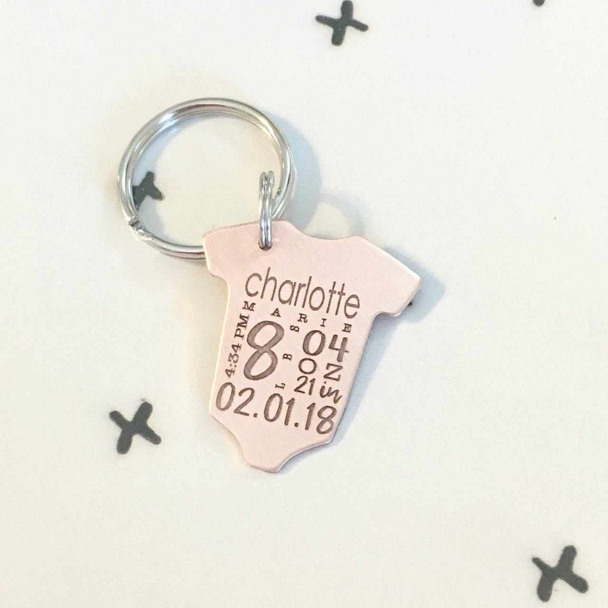 Baby Statistics Keychain - Going Golden