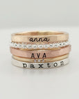 Mixed metals ring set for women