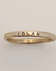 Skinny Upper Name Ring in 14K gold-filled with uppercase engraving