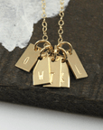 Dainty Gold Initial Tag Necklace - Going Golden