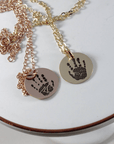 Custom Handprint Necklace - Going Golden