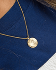 Birth Flower Necklace with Name - Going Golden