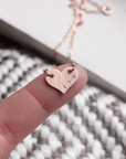 Rose Gold Couples Initial Necklace - Going Golden