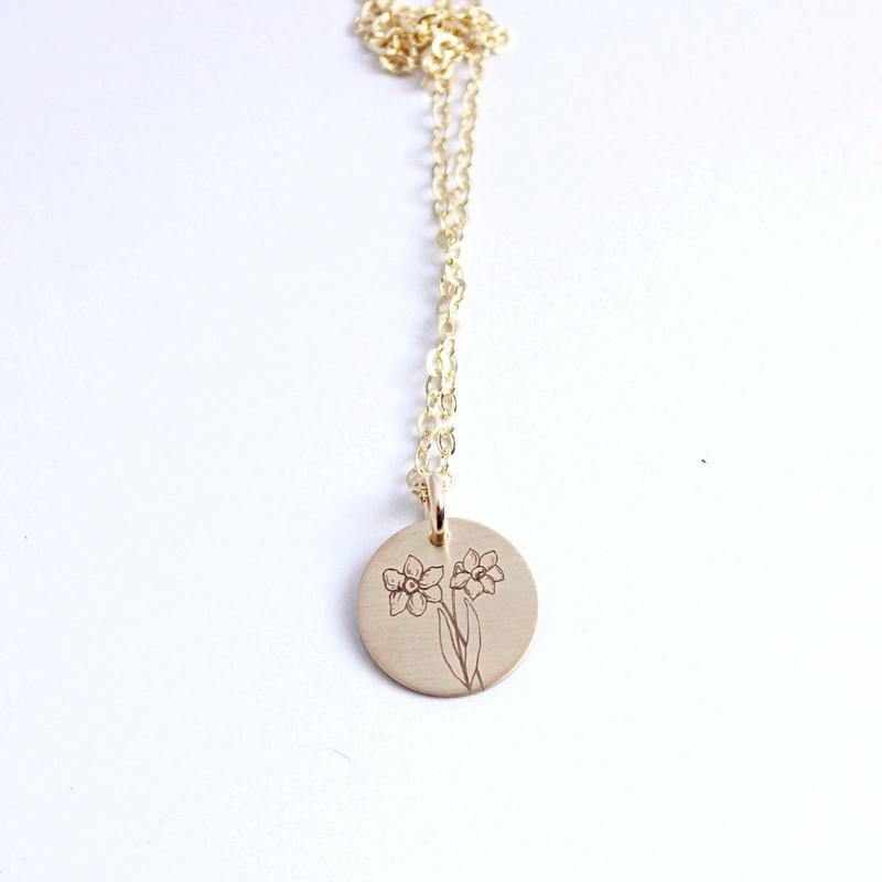 Birth Flower Necklace - Going Golden